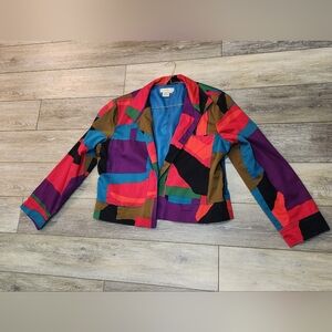 Transitions Vintage Colorful Patchwork Blazer Size 1X